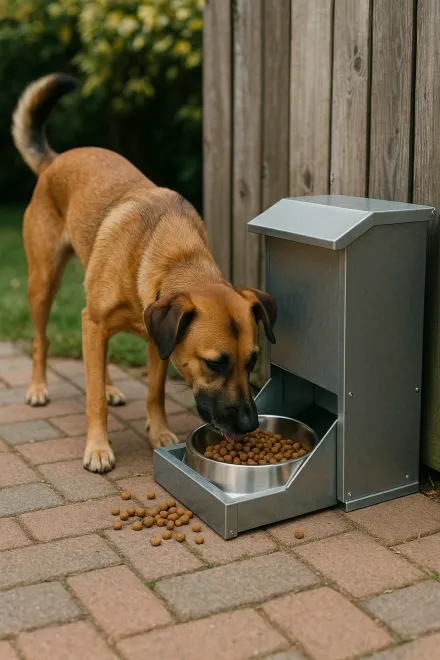 How an outdoor automatic dog feeder works