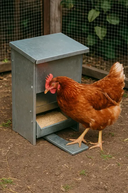 How an automatic chicken feeder works