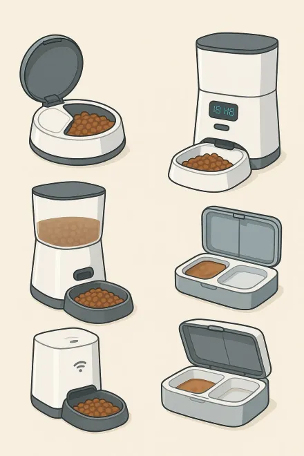 Types of automatic cat feeders