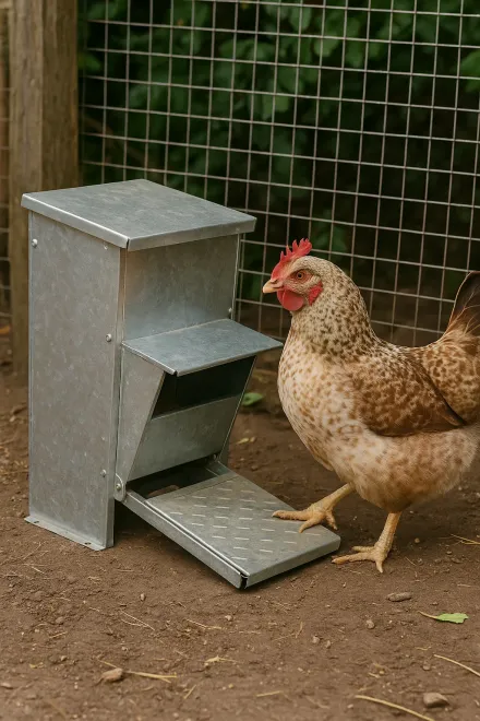 Rat-proof chicken feeder with pedal system