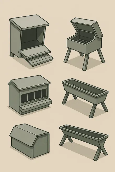 Types of anti-bird feeders for chickens