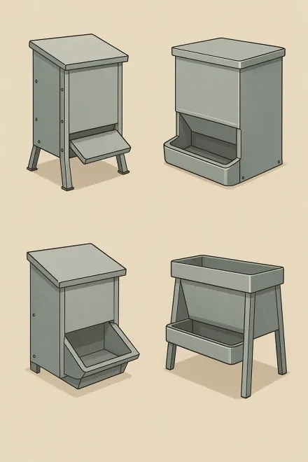 Types of rat-proof chicken feeders