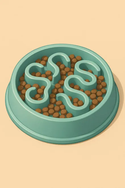 Interactive cat feeder in maze design