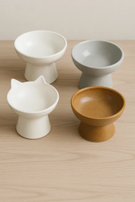 Types of elevated ceramic cat bowls