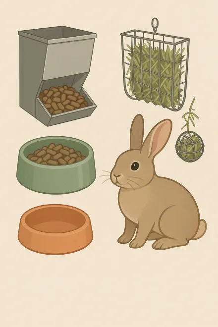 Different types of rabbit feeders