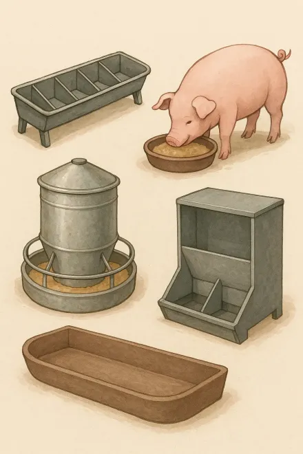 Types of pig feeders