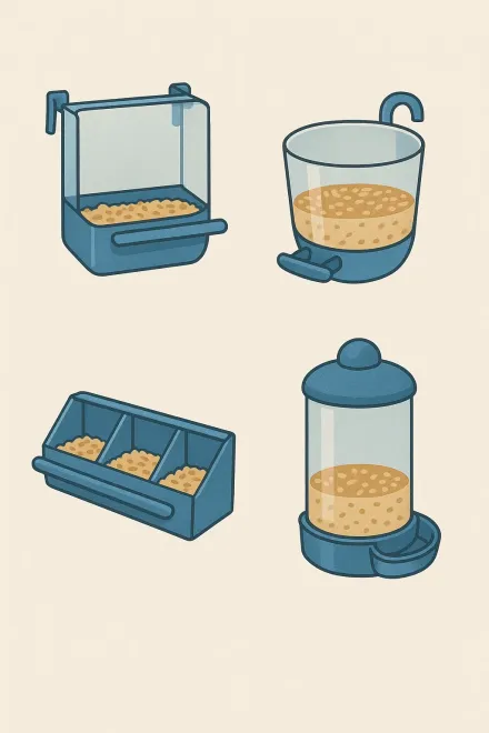 Types of canary cage feeders