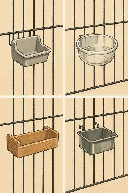 Plastic feeders for bird cages