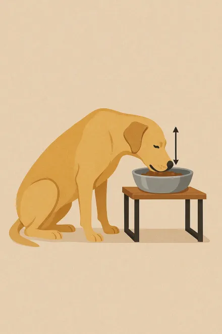 Measuring the right height for a large dog's elevated bowl