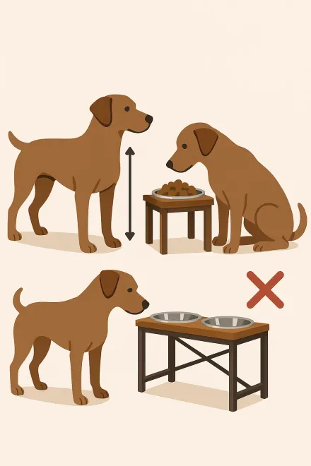 Dog using an elevated bowl