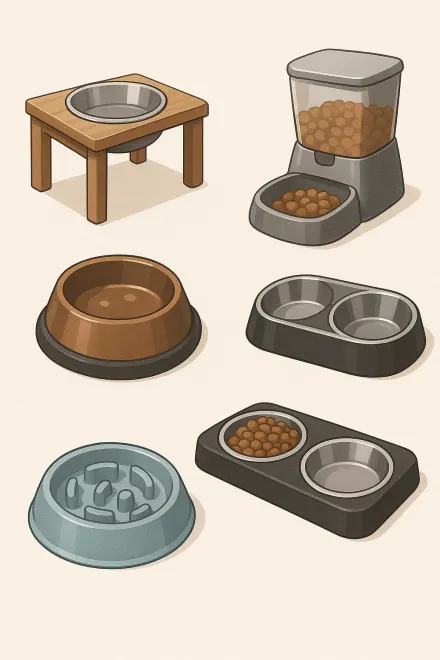 Different types of dog bowls for large breeds